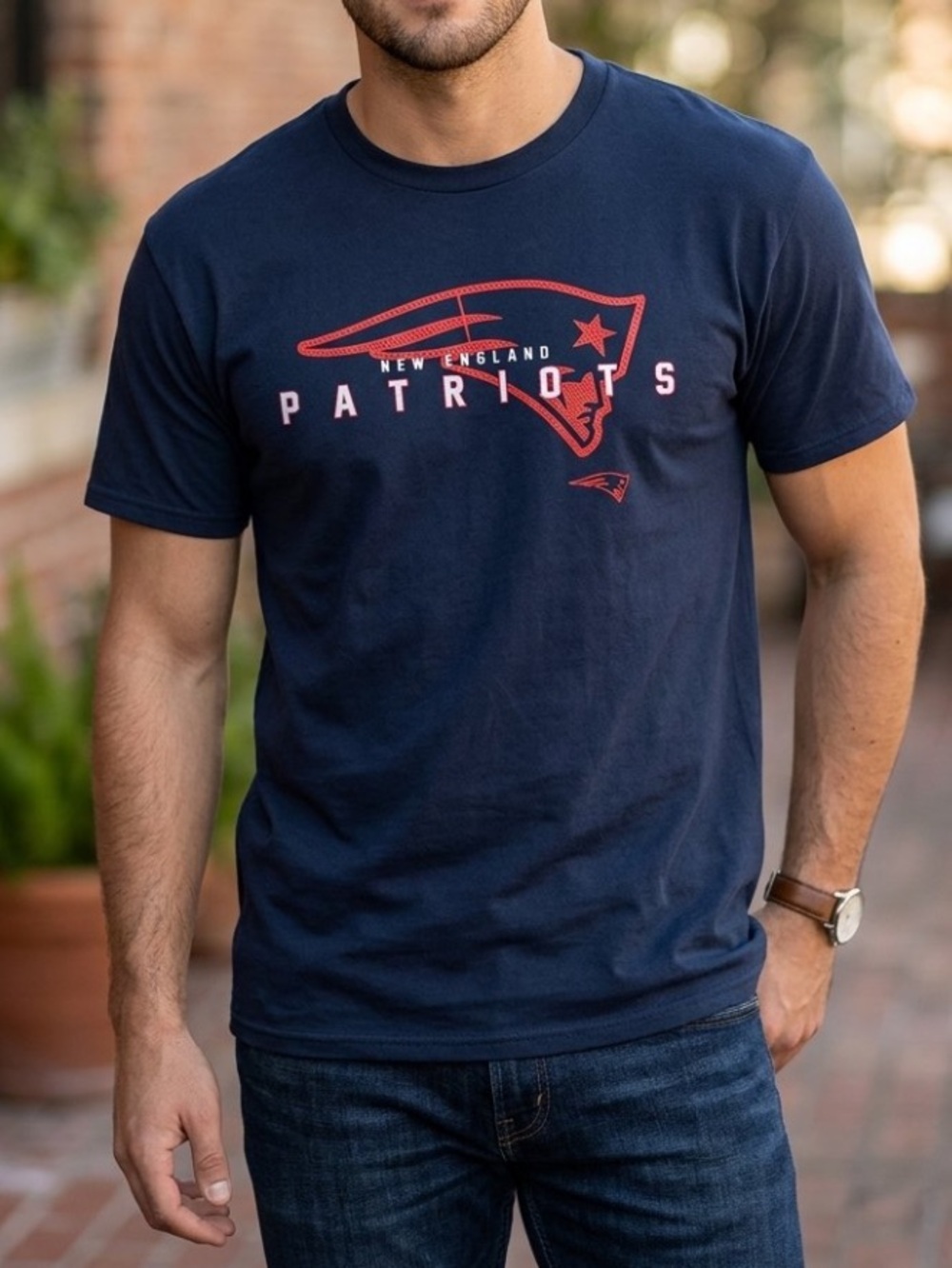 Fanatics Blue New England Patriots Jersey, 2XLT Pre-owned, 100% Cotton unisex